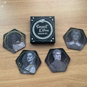 Fairyloot Serpent & Dove Gold Foiled Coasters